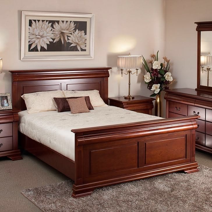 Heavy Wood Bed Set + Mattress for Sale — 1 / 1