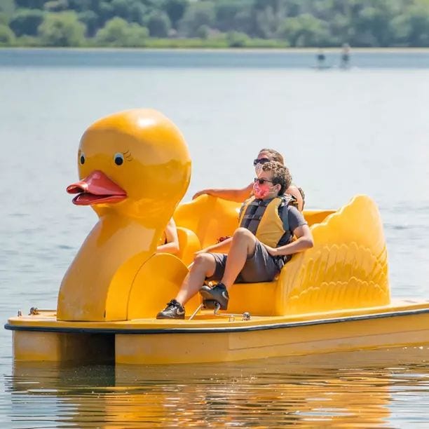 fiberglass duck paddle boat new model design 3 seater — 1 / 1