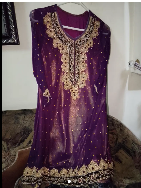 Ready to Wear Fancy Purple Dress | Chiffon Dupatta | Jamawar Trouser — photo 1 of 1