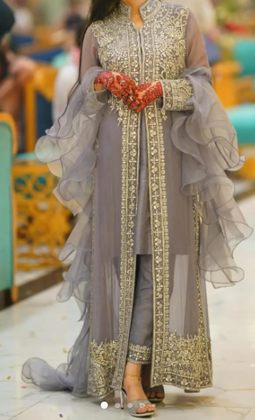Designer Wedding Dress | Pure Net | Hand Embroidery | Worn Once | Excellent Condition — photo 1 of 1
