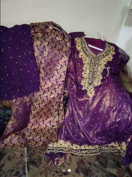 Ready to Wear Fancy 3 Piece Dress | Chiffon Dupatta | Jamawar Trouser — photo 1 of 1