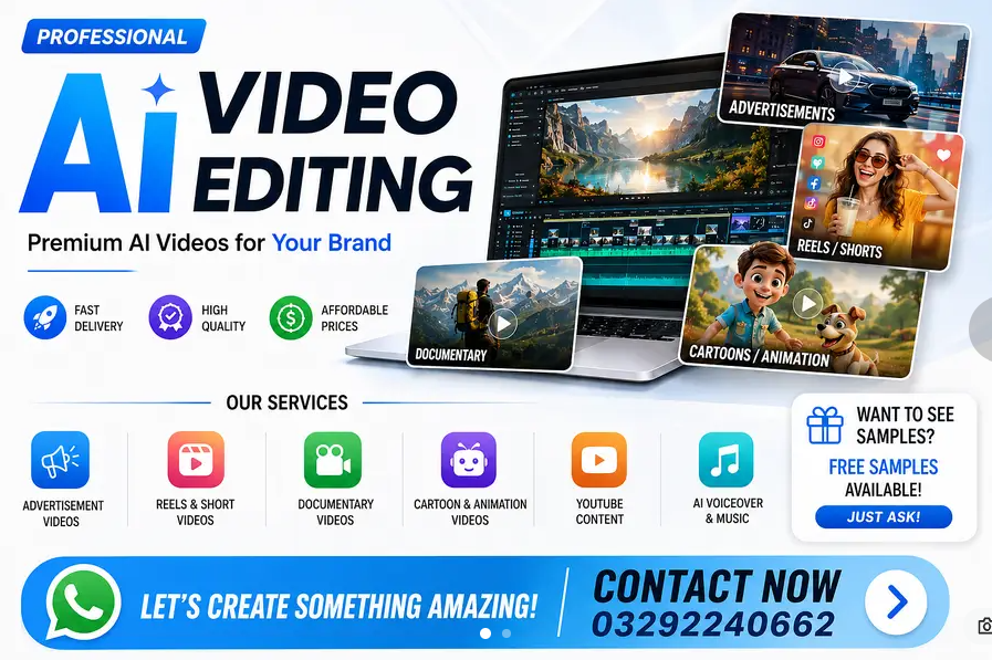 Professional AI Video Creation Services | YouTube | Reels | Business Ads — photo 1 of 1