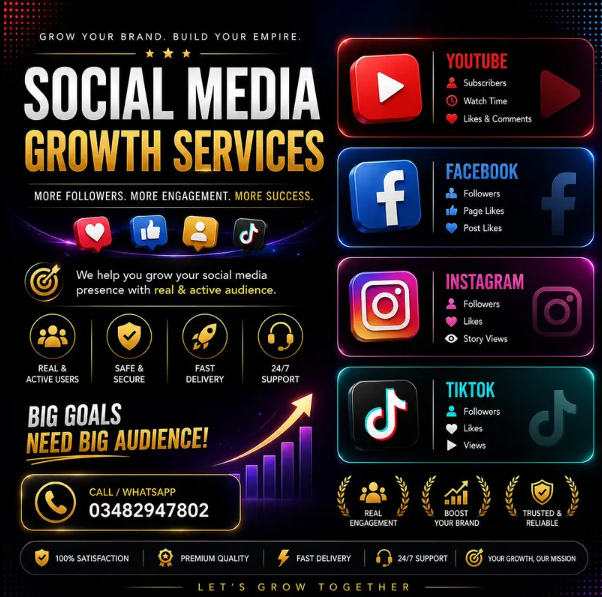 Social Media Growth Services | YouTube | TikTok | Instagram | Facebook — photo 1 of 1