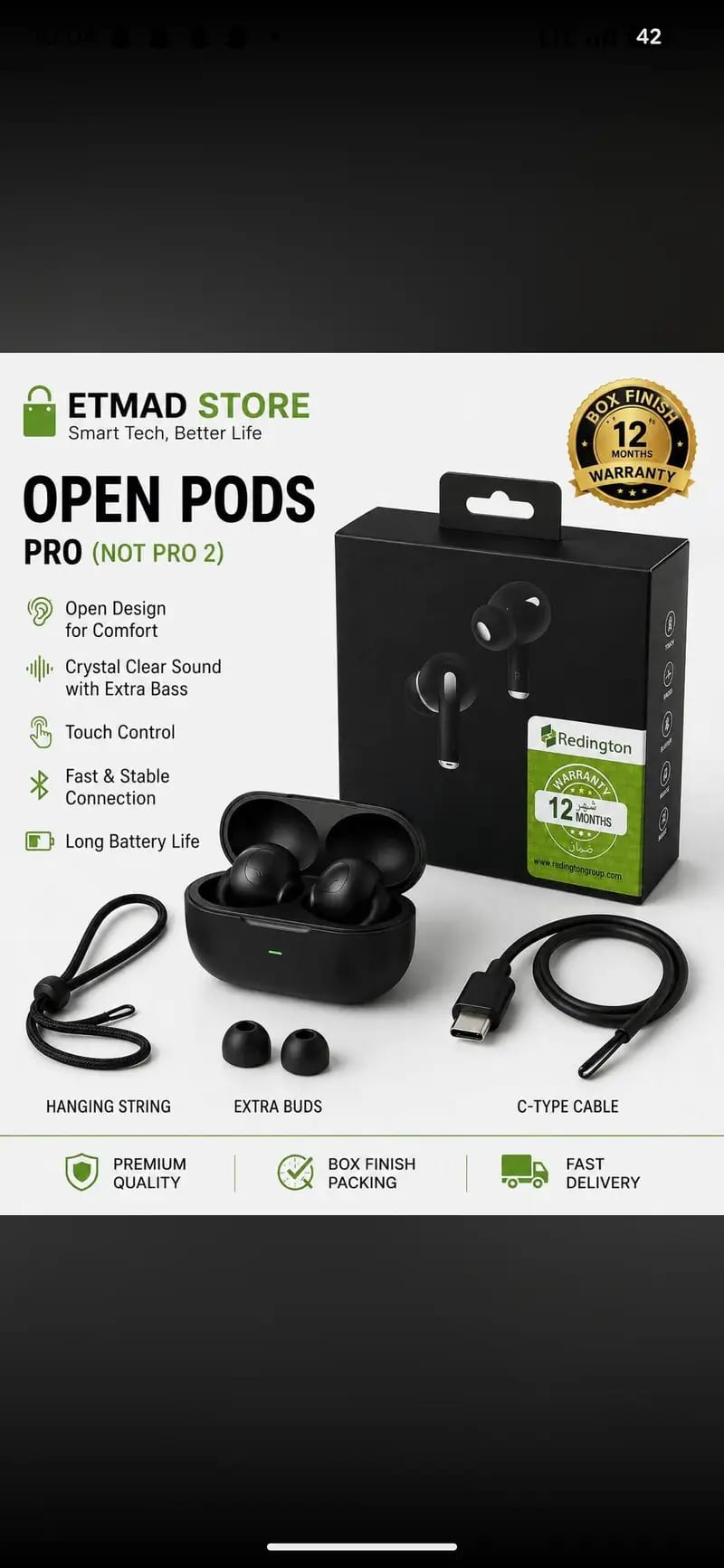 Earbuds Pro 2 Black Mat Finishing Cash On Delivery — 1 / 1
